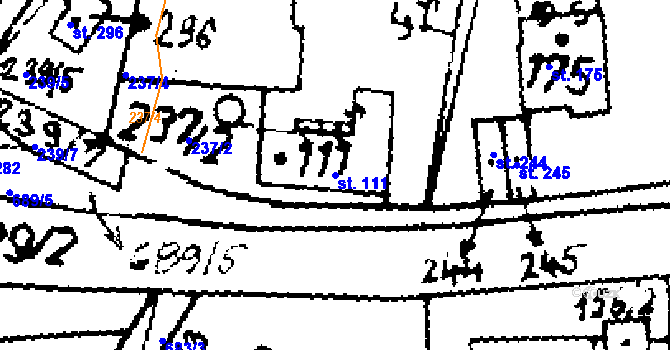 Parcela st. 111 v KÚ Klobuky, Katastrální mapa