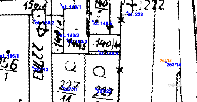 Parcela st. 140/4 v KÚ Klobuky, Katastrální mapa