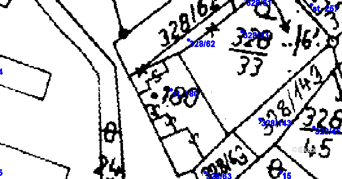 Parcela st. 180 v KÚ Klobuky, Katastrální mapa
