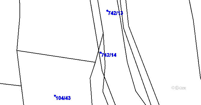 Parcela st. 742/14 v KÚ Klobuky, Katastrální mapa