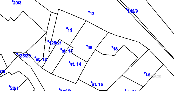 Parcela st. 18 v KÚ Kobylníky, Katastrální mapa