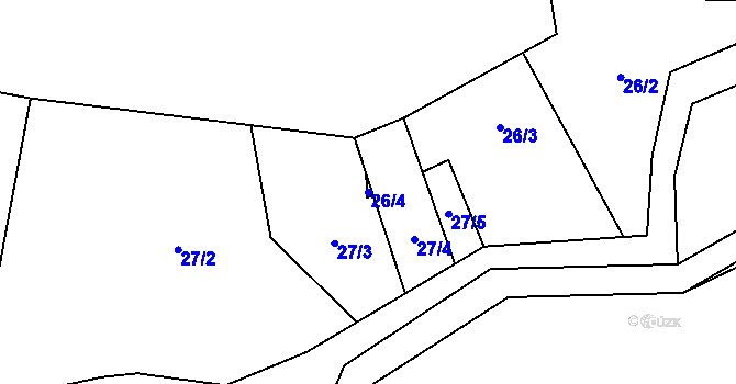 Parcela st. 26/4 v KÚ Kokovice, Katastrální mapa