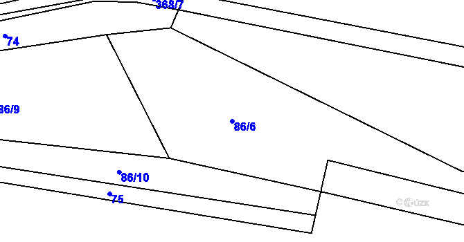 Parcela st. 86/6 v KÚ Kokovice, Katastrální mapa