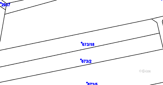 Parcela st. 673/18 v KÚ Klokočí, Katastrální mapa