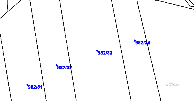 Parcela st. 982/33 v KÚ Klokočí, Katastrální mapa