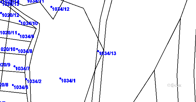Parcela st. 1034/13 v KÚ Klokočí, Katastrální mapa