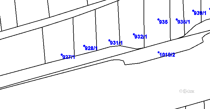 Parcela st. 931/2 v KÚ Klokočí, Katastrální mapa