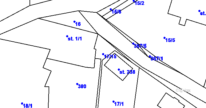 Parcela st. 17/15 v KÚ Klokočná, Katastrální mapa