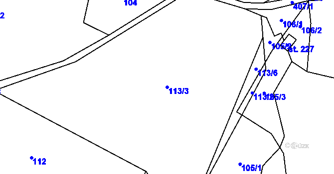 Parcela st. 113/3 v KÚ Klokočov, Katastrální mapa