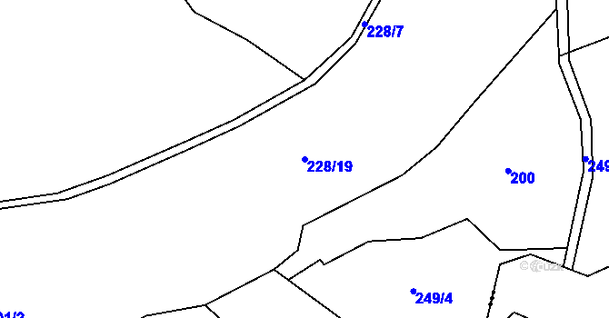 Parcela st. 228/19 v KÚ Klokočov, Katastrální mapa
