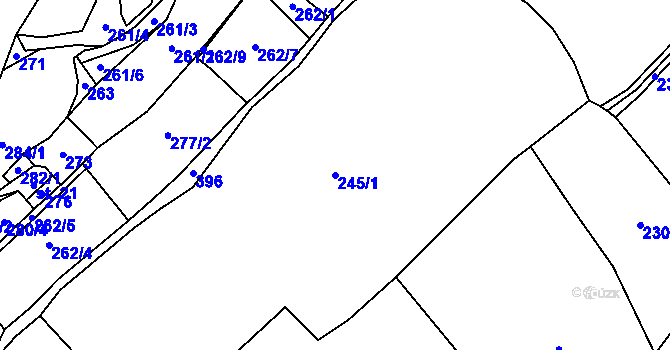 Parcela st. 245/1 v KÚ Klokočov, Katastrální mapa