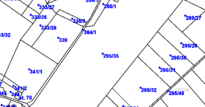Parcela st. 295/35 v KÚ Klokočov, Katastrální mapa