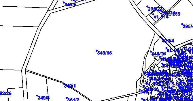 Parcela st. 349/15 v KÚ Klokočov, Katastrální mapa