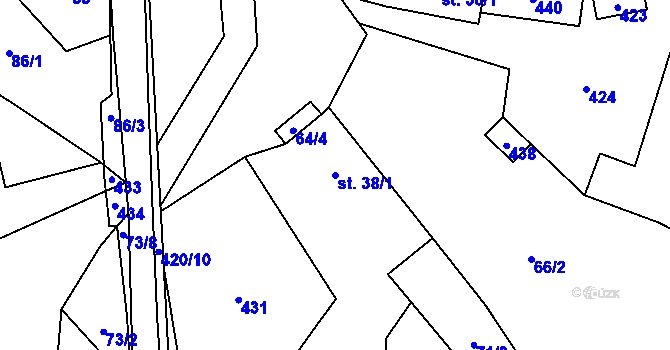 Parcela st. 38/1 v KÚ Klokočov, Katastrální mapa