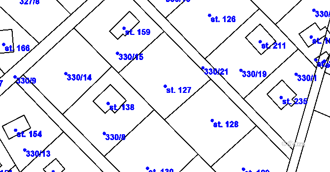 Parcela st. 127 v KÚ Klokočov, Katastrální mapa