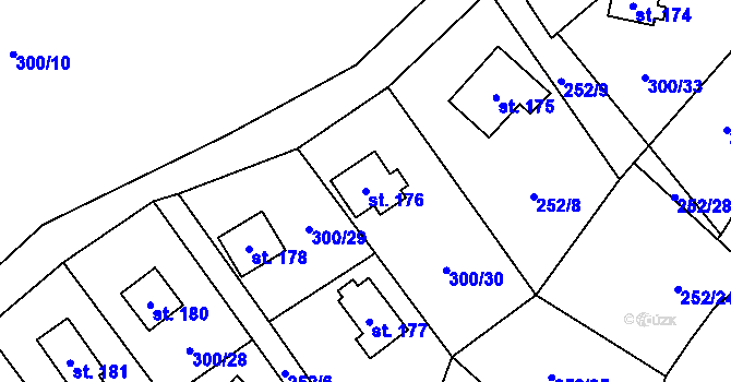 Parcela st. 176 v KÚ Klokočov, Katastrální mapa