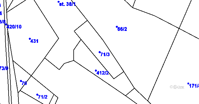 Parcela st. 71/3 v KÚ Klokočov, Katastrální mapa