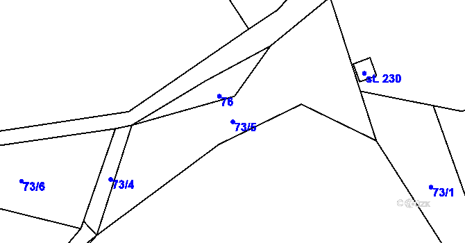 Parcela st. 73/5 v KÚ Klokočov, Katastrální mapa