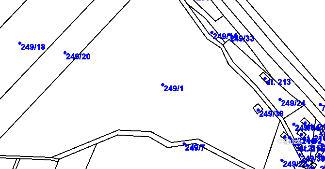 Parcela st. 249/1 v KÚ Klokočov, Katastrální mapa