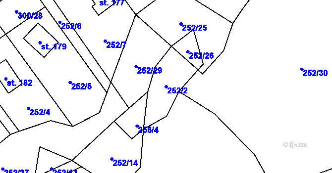 Parcela st. 252/2 v KÚ Klokočov, Katastrální mapa