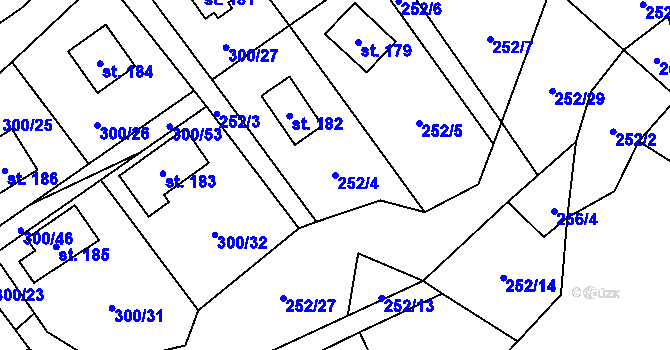 Parcela st. 252/4 v KÚ Klokočov, Katastrální mapa