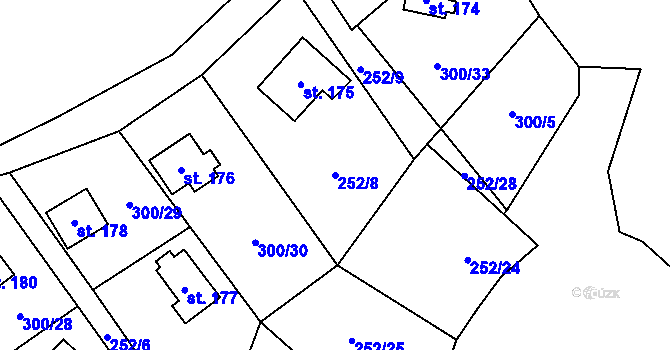 Parcela st. 252/8 v KÚ Klokočov, Katastrální mapa