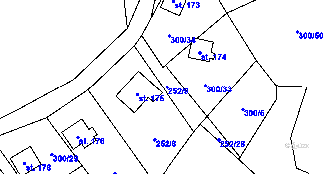 Parcela st. 252/9 v KÚ Klokočov, Katastrální mapa