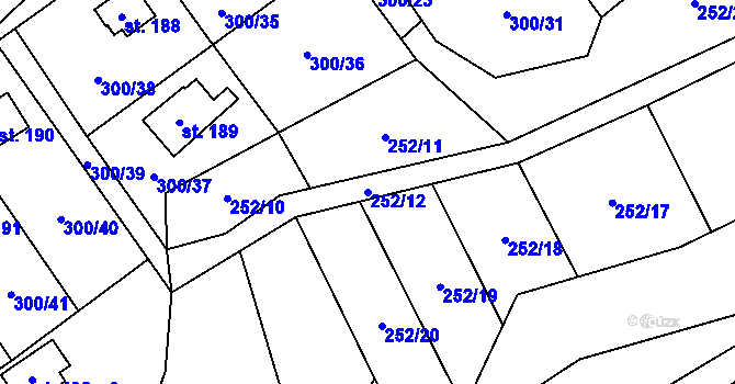 Parcela st. 252/12 v KÚ Klokočov, Katastrální mapa