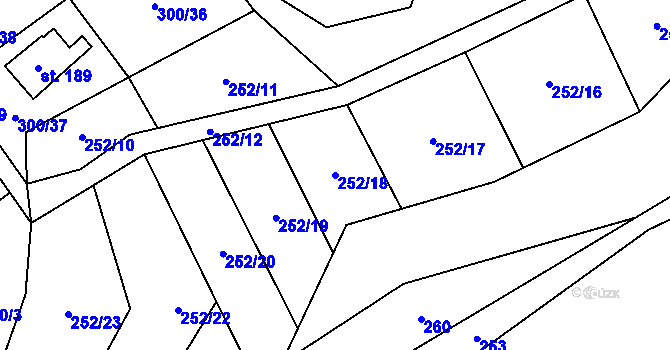 Parcela st. 252/18 v KÚ Klokočov, Katastrální mapa