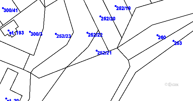 Parcela st. 252/21 v KÚ Klokočov, Katastrální mapa