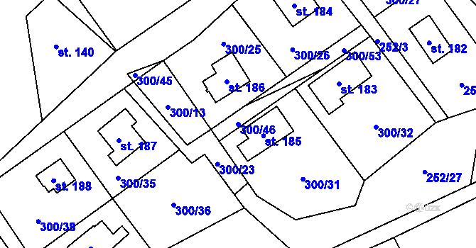 Parcela st. 300/46 v KÚ Klokočov, Katastrální mapa