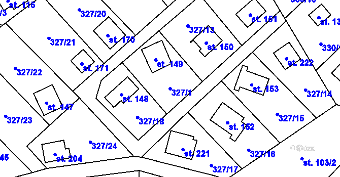 Parcela st. 327/1 v KÚ Klokočov, Katastrální mapa