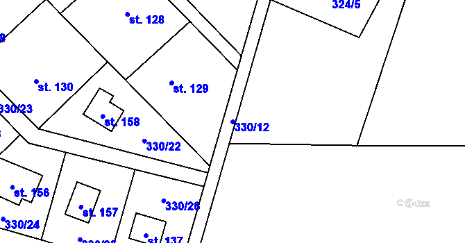 Parcela st. 330/12 v KÚ Klokočov, Katastrální mapa