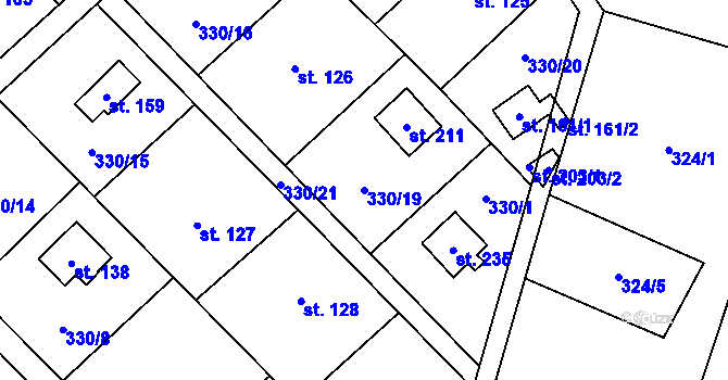 Parcela st. 330/19 v KÚ Klokočov, Katastrální mapa