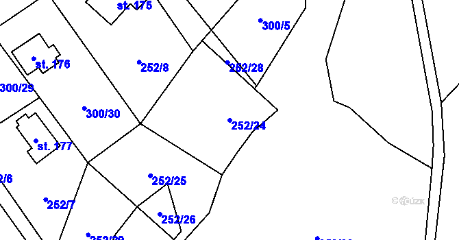 Parcela st. 252/24 v KÚ Klokočov, Katastrální mapa