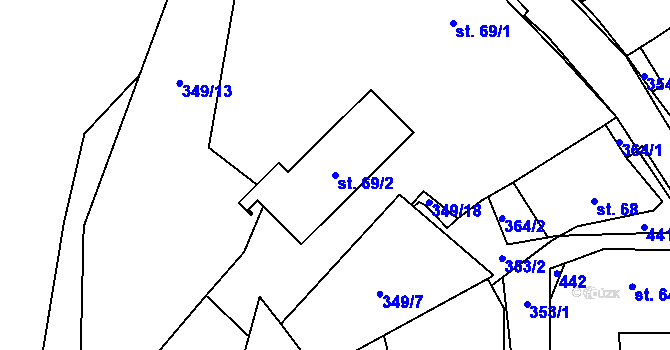 Parcela st. 69/2 v KÚ Klokočov, Katastrální mapa