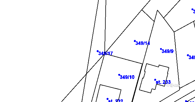 Parcela st. 349/17 v KÚ Klokočov, Katastrální mapa