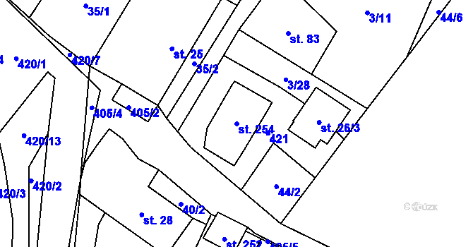 Parcela st. 254 v KÚ Klokočov, Katastrální mapa
