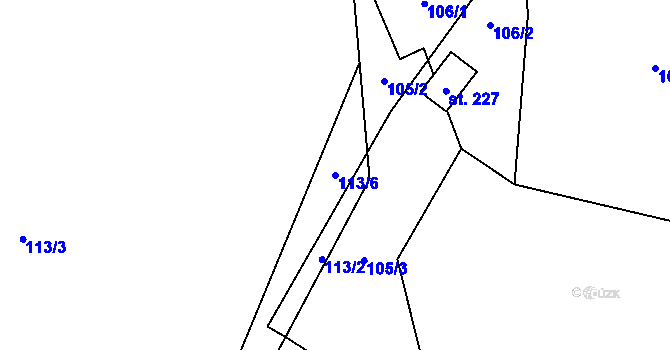 Parcela st. 113/6 v KÚ Klokočov, Katastrální mapa