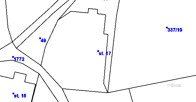 Parcela st. 17 v KÚ Klokočí u Turnova, Katastrální mapa