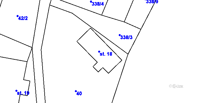 Parcela st. 18 v KÚ Klokočí u Turnova, Katastrální mapa