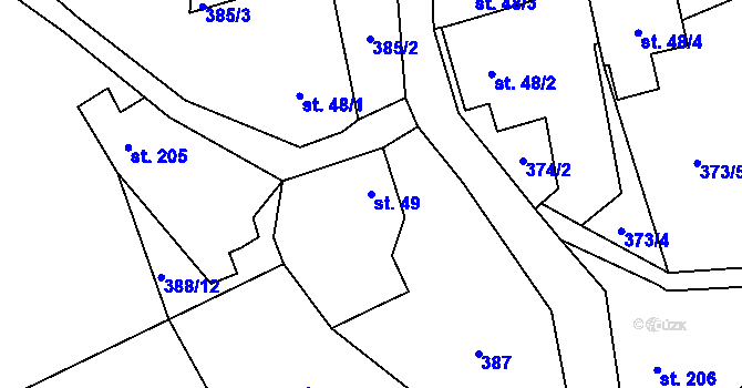 Parcela st. 49 v KÚ Klokočí u Turnova, Katastrální mapa
