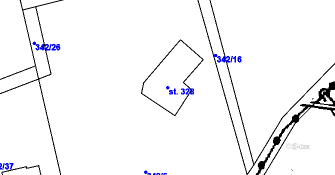 Parcela st. 328 v KÚ Klokočí u Turnova, Katastrální mapa