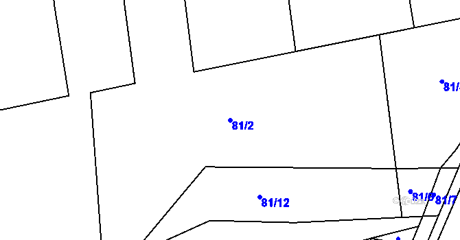 Parcela st. 81/2 v KÚ Klokočí u Turnova, Katastrální mapa