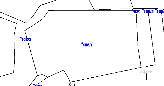Parcela st. 108/1 v KÚ Klokočí u Turnova, Katastrální mapa