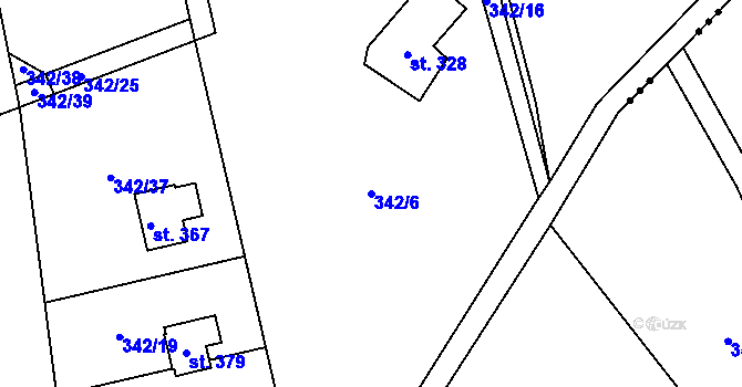Parcela st. 342/6 v KÚ Klokočí u Turnova, Katastrální mapa