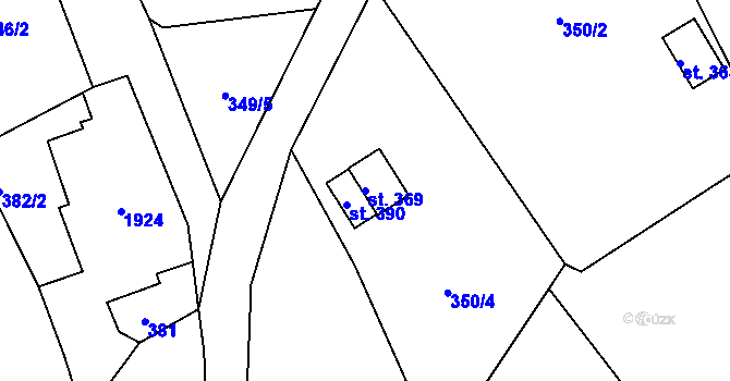 Parcela st. 369 v KÚ Klokočí u Turnova, Katastrální mapa