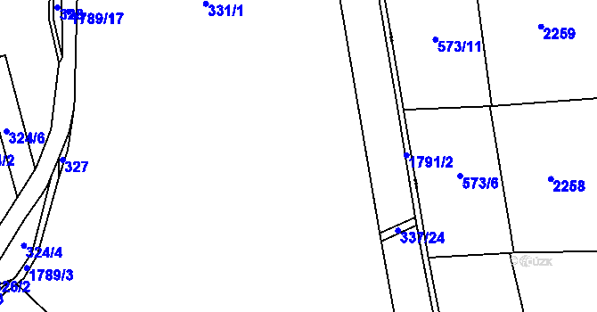 Parcela st. 331/4 v KÚ Klokočí u Turnova, Katastrální mapa