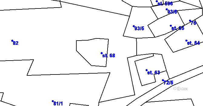 Parcela st. 68 v KÚ Loučky u Turnova, Katastrální mapa