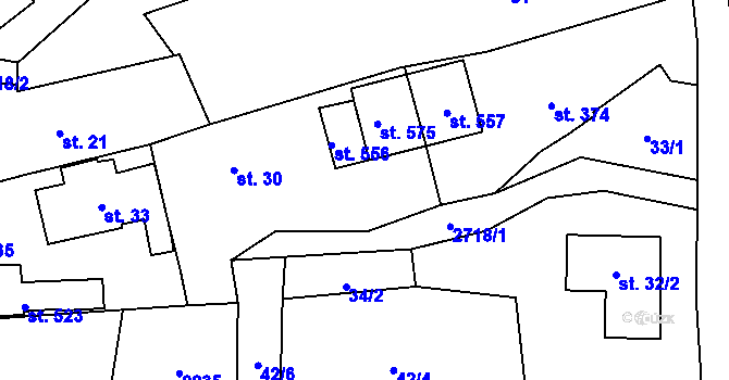 Parcela st. 32/1 v KÚ Loučky u Turnova, Katastrální mapa